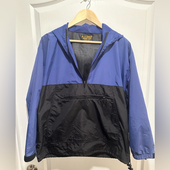 AJ Shop Blue/Black Gore-Tex Jacket ½ Zip Kangaroo Pouch Size Medium Vented - Picture 1 of 13